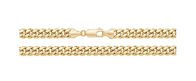 Miami Cuban Chain 9ct Yellow Gold | Shop Online Sarraf Jewellers UK - Sarraf Jewellers