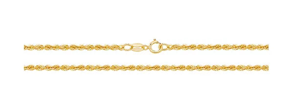 Rope Chain 9ct Yellow Gold Necklace | Shop Online Sarraf Jewellers UK - Sarraf Jewellers