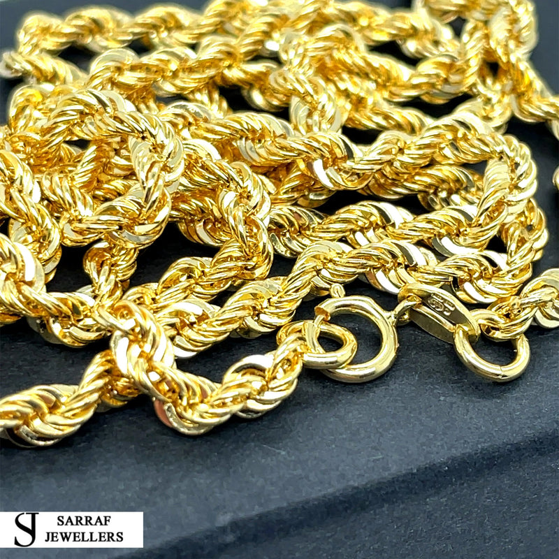 Rope Necklace 9ct Yellow Gold Chain | Shop Online Sarraf Jewellers - Sarraf Jewellers