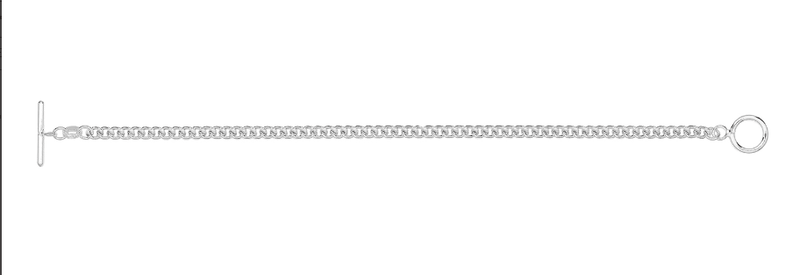 Silver Albert Link T-Bar Bracelet Plain Design | Shop Online Sarraf Jewellers UK - Sarraf Jewellers