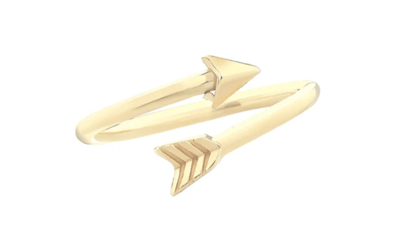 Silver Arrow Ring 925 Sterling Silver For Ladies Gold Plated Design UK Hallmarked | Shop Online Sarraf Jewellers UK - Sarraf Jewellers