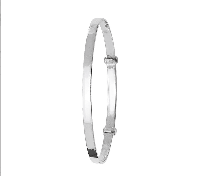 Silver Baby Bangle Plain Little Princess Expandable | Sarraf Jewellers - Sarraf Jewellers