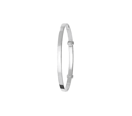 Silver Baby Bangle Plain Little Princess Expandable | Sarraf Jewellers - Sarraf Jewellers