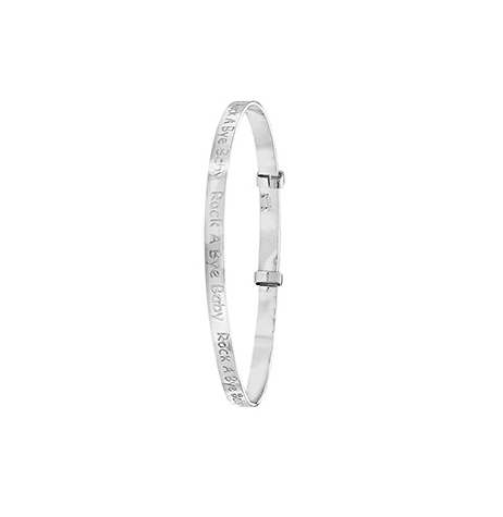 Silver Baby Bangle Rock A Bye Baby Exbandable | Sarraf Jewellers UK - Sarraf Jewellers