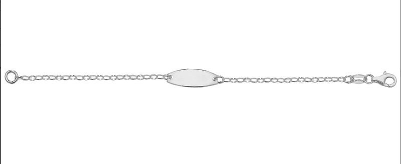 Silver Baby Belcher ID Bracelet Oval Design Free Engrave | Shop Online Sarraf Jewellers UK - Sarraf Jewellers