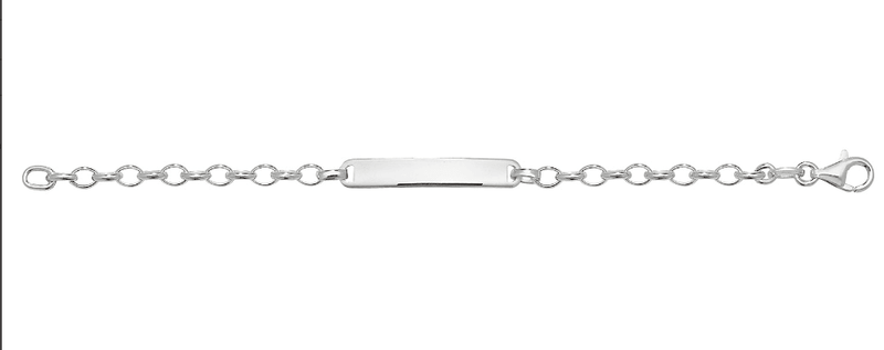 Silver Baby Belcher Link ID Bracelet Plain Design Free Engraving | Shop Online Sarraf Jewellers UK - Sarraf Jewellers