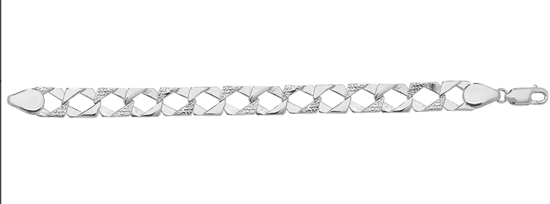 Silver Baby Cast London Link Bracelet Diamond Cut Design | Shop Online Sarraf Jewellers UK - Sarraf Jewellers