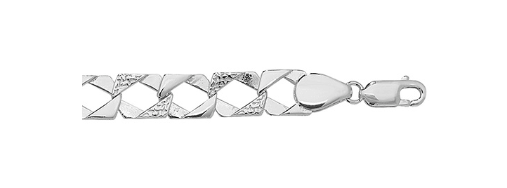 Silver Baby Cast London Link Bracelet Diamond Cut Design | Shop Online Sarraf Jewellers UK - Sarraf Jewellers