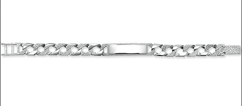 Silver Baby Cast London Link ID Bracelet Diamond Cut Design | Shop Online Sarraf Jewellers UK - Sarraf Jewellers