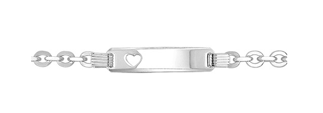 Silver Baby Cut Out Heart Trace Link ID Bracelet | Shop Online Sarraf Jewellers UK - Sarraf Jewellers