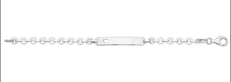 Silver Baby Cut Out Trace Link ID Bracelet Free Engraving | Shop Online Sarraf Jewellers UK - Sarraf Jewellers