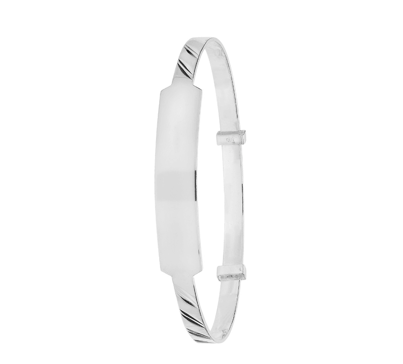 Silver Baby ID Bangle DC Engravable Expandable | Sarraf Jewellers UK - Sarraf Jewellers