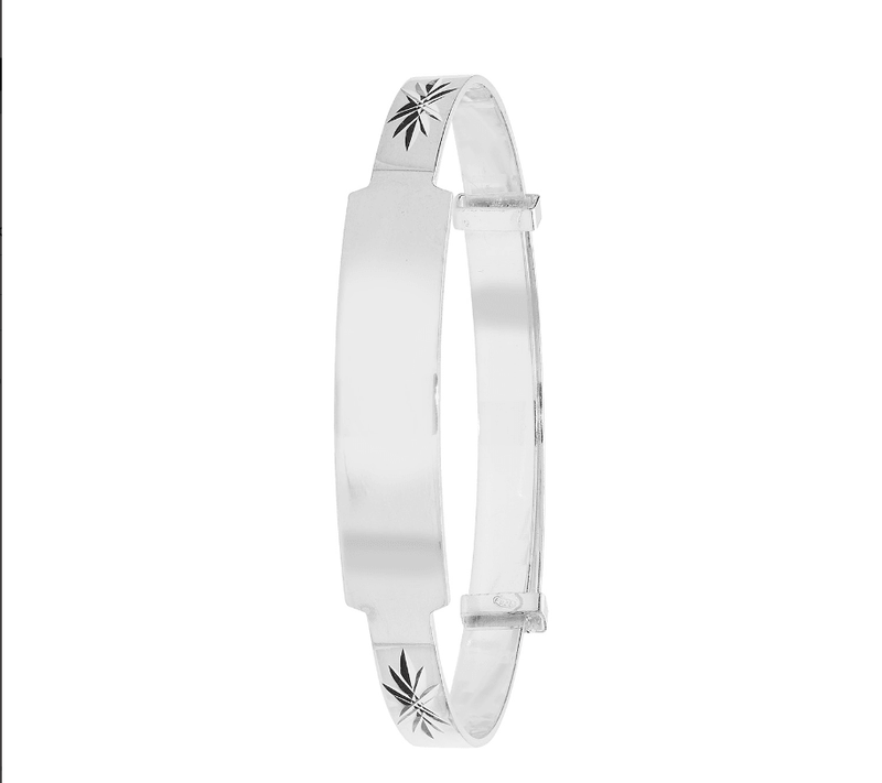 Silver Baby ID Bangle DC Star Engravable Expandable | Sarraf Jewellers - Sarraf Jewellers