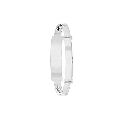 Silver Baby ID Bangle DC Star Engravable Expandable | Sarraf Jewellers - Sarraf Jewellers