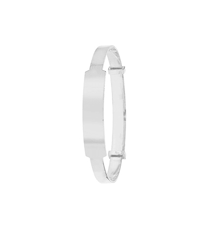 Silver Baby ID Plain Bangle Expandable Engravable | Shop Online Sarraf Jewellers UK - Sarraf Jewellers