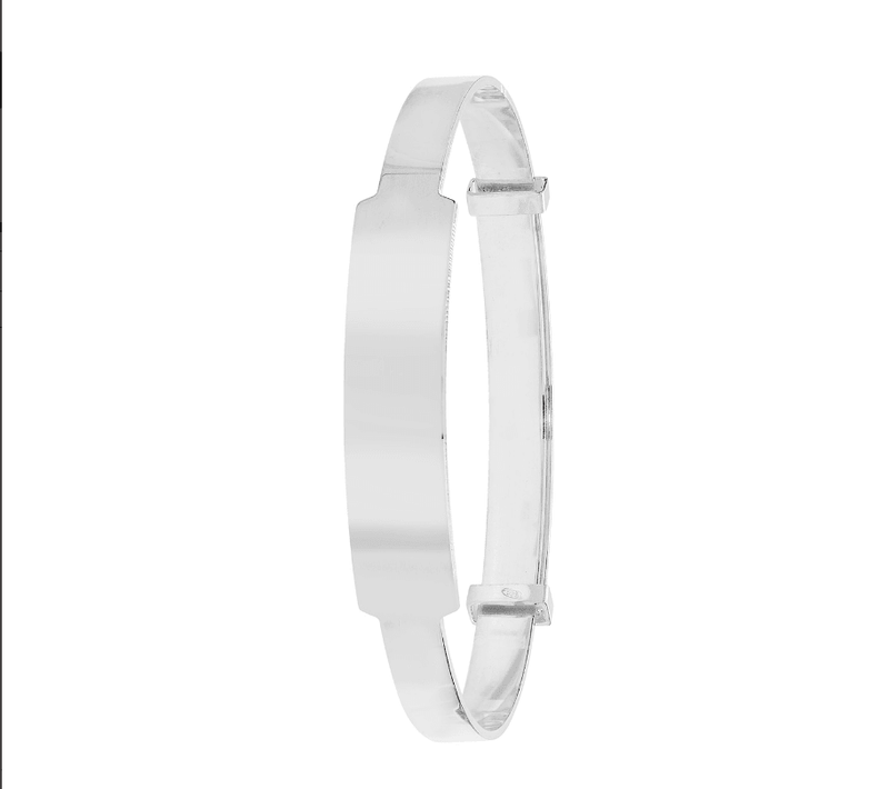 Silver Baby ID Plain Bangle Expandable Engravable | Shop Online Sarraf Jewellers UK - Sarraf Jewellers