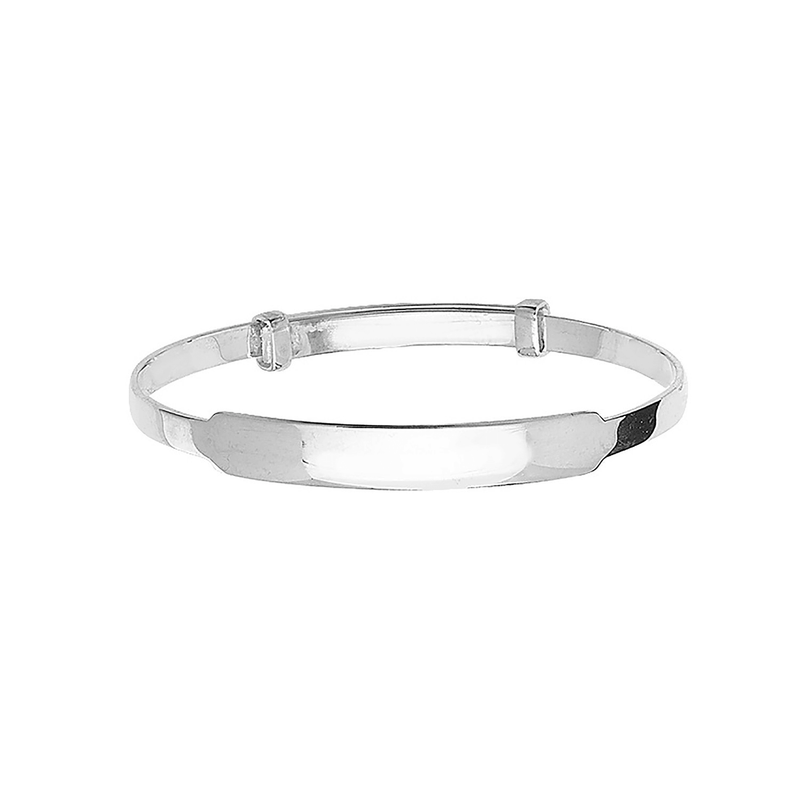 Silver Baby ID Plain Bangle Expandable FREE ENGRAVING | Shop Online Sarraf Jewellers - Sarraf Jewellers