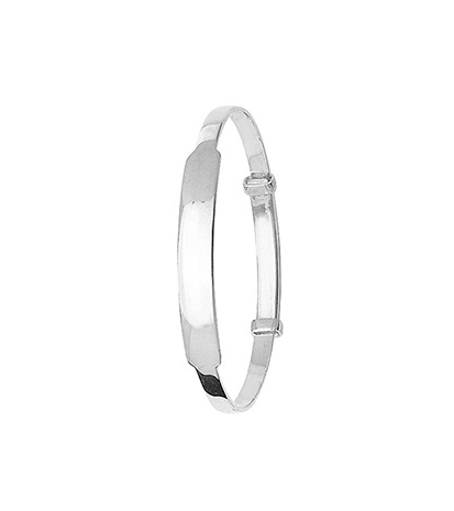 Silver Baby ID Plain Bangle Expandable FREE ENGRAVING | Shop Online Sarraf Jewellers - Sarraf Jewellers