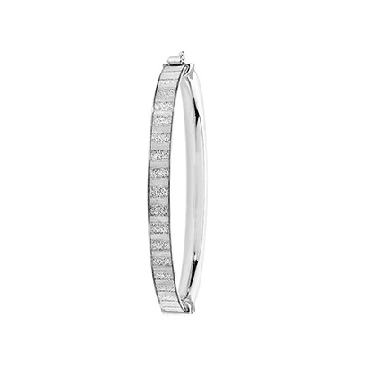 Silver Baby Moondust Hinged Bangle Simulated Diamonds CZ | Shop Online Sarraf Jewellers UK - Sarraf Jewellers