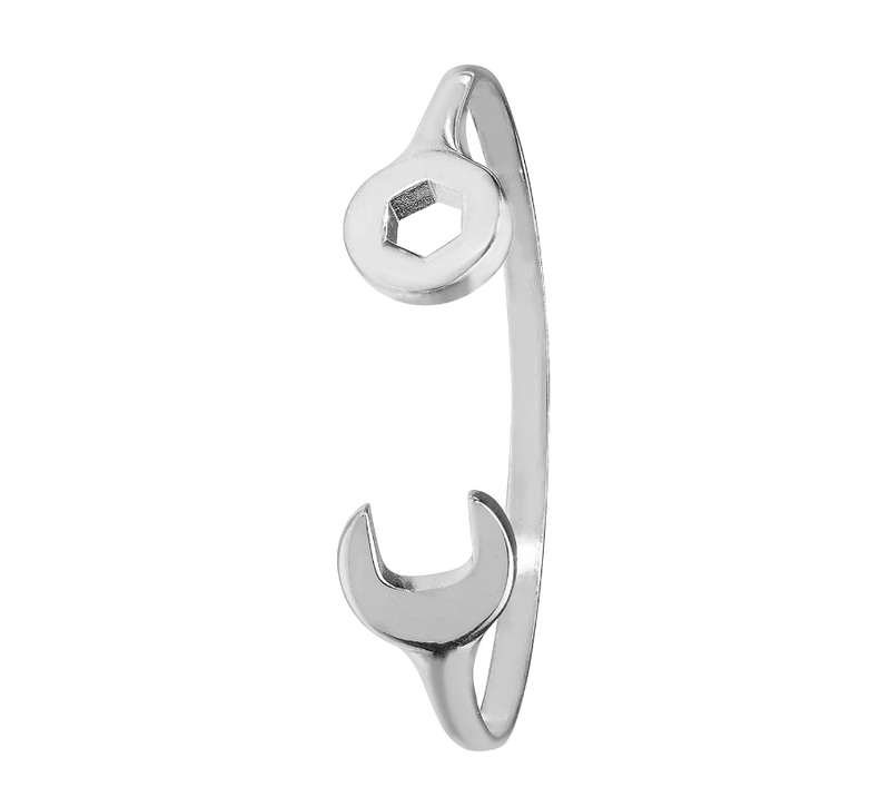 Silver Baby Oval Spanner Torc Bangle Plain Design | Shop Online Sarraf Jewellers UK - Sarraf Jewellers