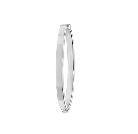 Silver Baby Plain Hinged Bangle | Shop Online Sarraf Jewellers UK - Sarraf Jewellers