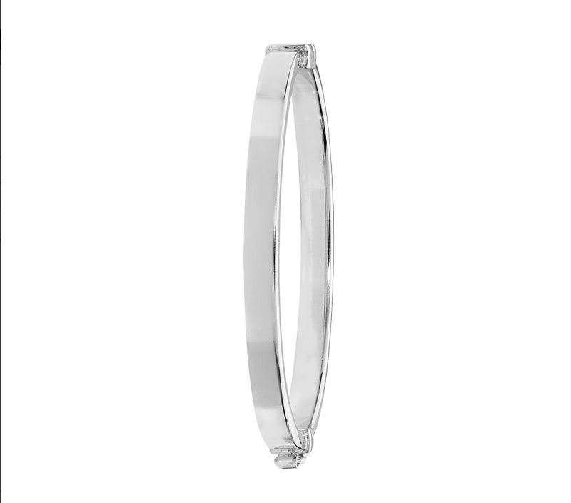 Silver Baby Plain Hinged Bangle | Shop Online Sarraf Jewellers UK - Sarraf Jewellers