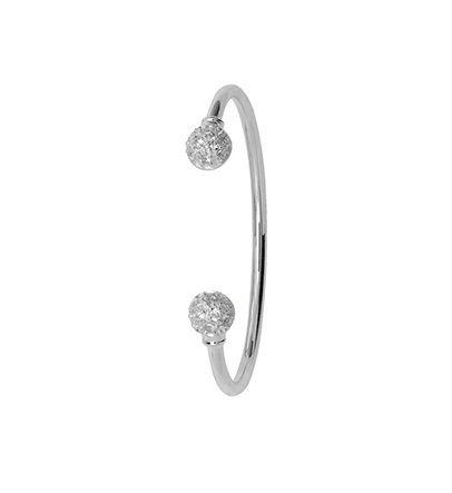 Silver Baby Torc Bangle Simulated Diamond | Shop Online Sarraf Jewellers UK - Sarraf Jewellers