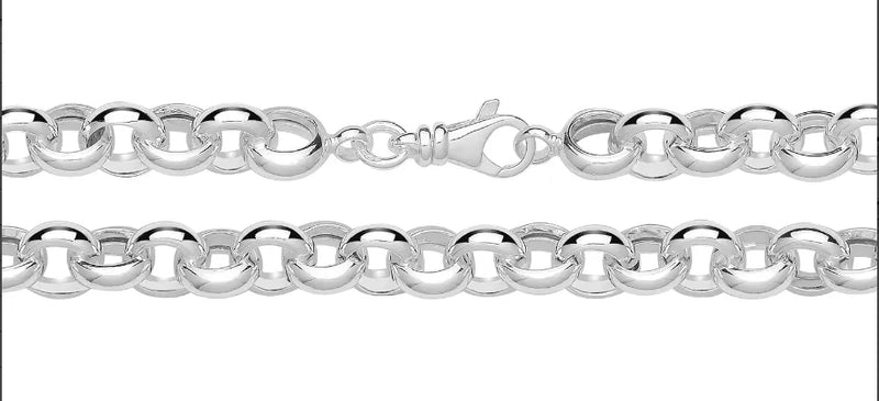 Silver Belcher Chain Plain Thick Design UK Hallmarked | Shop Online Sarraf Jewellers UK - Sarraf Jewellers