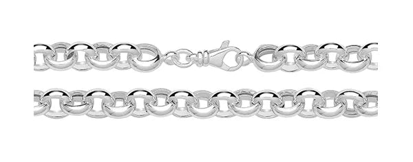 Silver Belcher Chain Plain Thick Design UK Hallmarked | Shop Online Sarraf Jewellers UK - Sarraf Jewellers