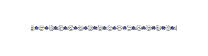 Silver Blue CZ Simulated Diamond Design Ladies Tennis Bracelet | Shop Online Sarraf Jewellers UK - Sarraf Jewellers