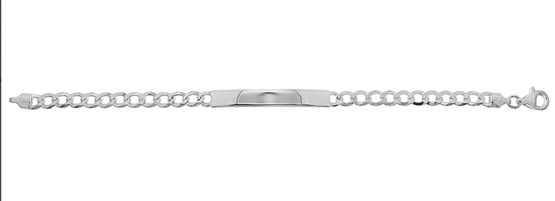 Silver Curb Link Ladies ID Bracelet Plain Desing Free Engraving | Shop Online Sarraf Jewellers UK - Sarraf Jewellers