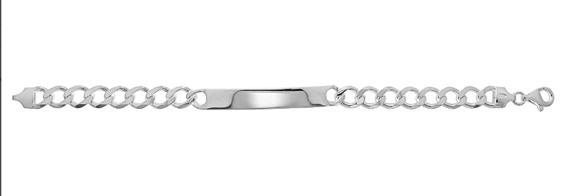 Silver Curb Link Ladies Plain Desing ID Bracelet Free Engraving | Shop Online Sarraf Jewellers UK - Sarraf Jewellers