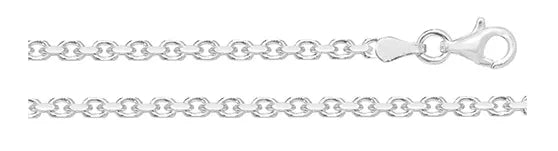 Silver Faceted Belcher Link Chain Plain Design Necklace UK Hallmarked | Shop Online Sarraf Jewellers UK - Sarraf Jewellers