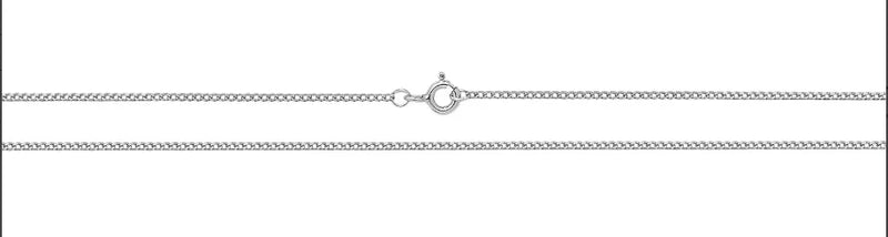 Silver Fine Curb Link Chain Plain Design Necklace UK Hallmarked | Shop Online Sarraf Jewellers UK - Sarraf Jewellers