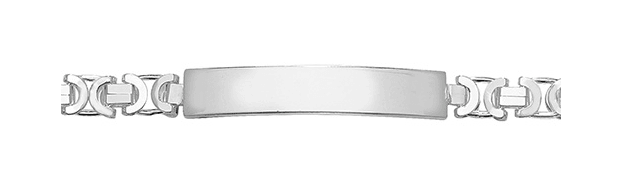 Silver Flat Byzantine Link Ladies Plain Desing ID Bracelet Free Engraving | Shop Online Sarraf Jewellers UK - Sarraf Jewellers