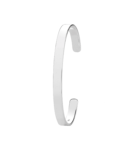 Silver Flat Plain Design Cuff Bangle | Shop Online Sarraf Jewellers UK - Sarraf Jewellers