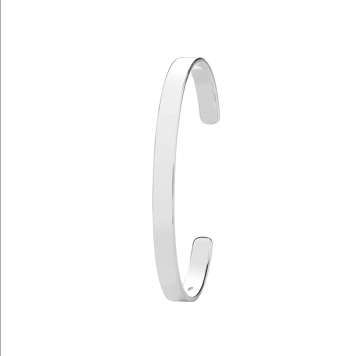 Silver Flat Plain Design Cuff Bangle | Shop Online Sarraf Jewellers UK - Sarraf Jewellers