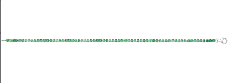 Silver Green CZ Simulated Diamond Design Ladies Bracelet | Shop Online Sarraf Jewellers UK - Sarraf Jewellers