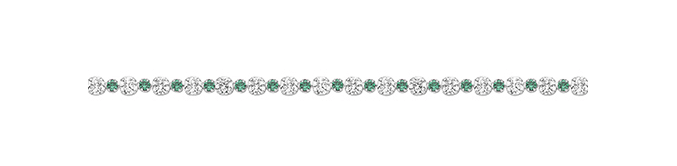 Silver Green CZ Simulated Diamond Design Ladies Tennis Bracelet | Shop Online Sarraf Jewellers UK - Sarraf Jewellers