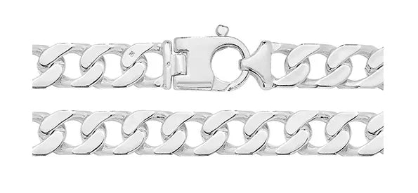 Silver Heavy Square Curb Chain Plain Chunky Design UK Hallmarked | Shop Online Sarraf Jewellers UK - Sarraf Jewellers