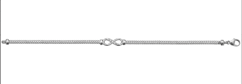 Silver Infinity Mesh Bracelet CZ Simulated Diamond Rhodium Plated Design | Shop Online Sarraf Jewellers UK - Sarraf Jewellers