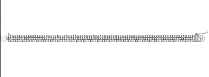 Silver Ladies 3 Rows Tennis Bracelet | Shop Online Sarraf Jewellers UK - Sarraf Jewellers