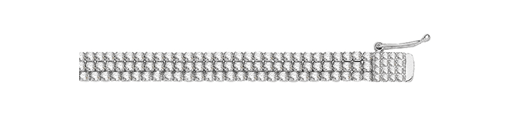 Silver Ladies 3 Rows Tennis Bracelet | Shop Online Sarraf Jewellers UK - Sarraf Jewellers