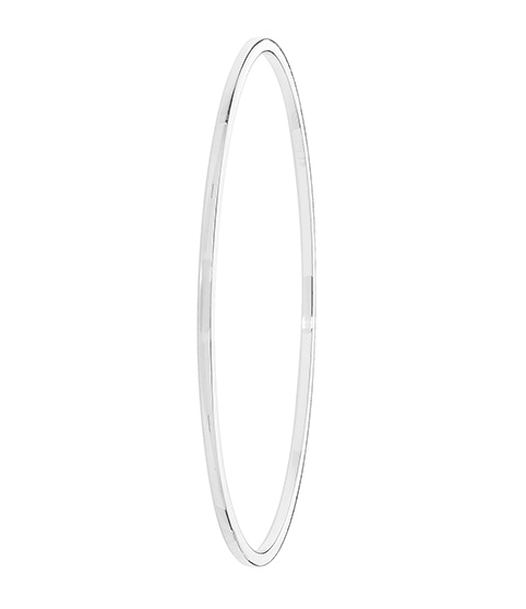 Silver Ladies Bangle Plain Flat Design | Shop Online Sarraf Jewellers UK - Sarraf Jewellers