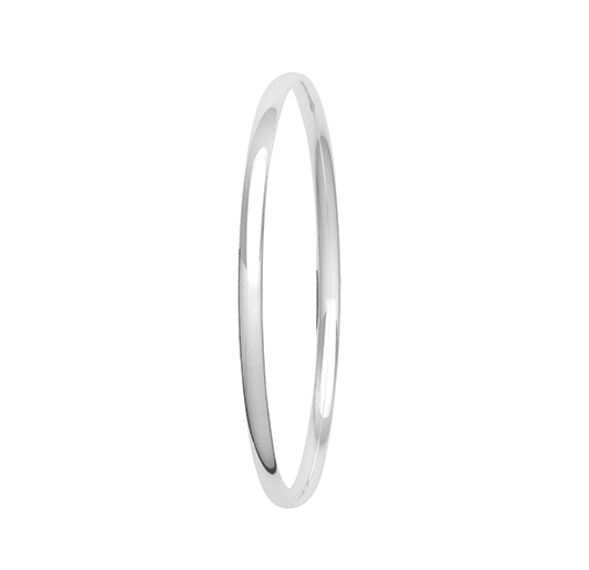 Silver Ladies Bangle Round Plain Design | Shop Online Sarraf Jewellers UK - Sarraf Jewellers