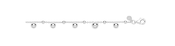 Silver Ladies Beads Bracelet Plain Adjustable Design | Shop Online Sarraf Jewellers UK - Sarraf Jewellers