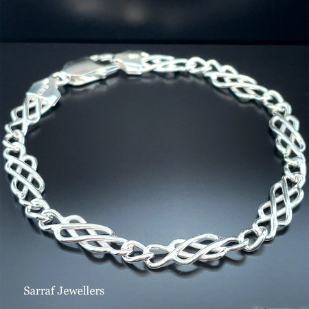 Silver Ladies Celtic Bracelet Plain Design | Shop Online Sarraf Jewellers UK - Sarraf Jewellers