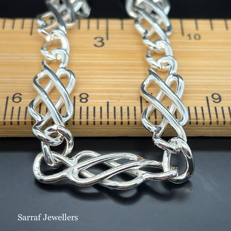 Silver Ladies Celtic Bracelet Plain Design | Shop Online Sarraf Jewellers UK - Sarraf Jewellers