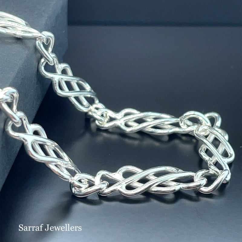 Silver Ladies Celtic Bracelet Plain Design | Shop Online Sarraf Jewellers UK - Sarraf Jewellers