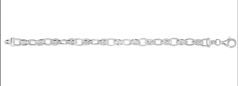 Silver Ladies Fancy Bracelet Patterned Design | Shop Online Sarraf Jewellers UK - Sarraf Jewellers